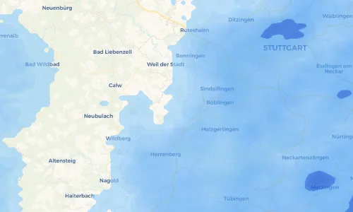 Regenradar Vorschaubild - Aktuelle Niederschläge in Aidlingen und Umgebung