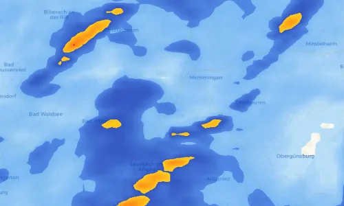 Regenradar Vorschaubild - Aktuelle Niederschläge in Aitrach und Umgebung