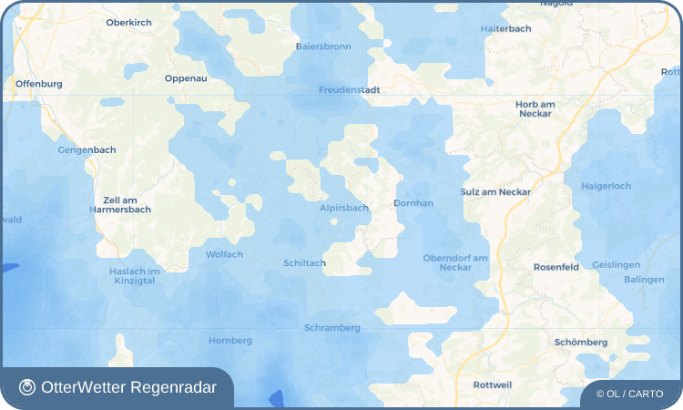Widget-Vorschau für Alpirsbach Wetter-Widget-Vorschau mit Vorhersagedaten für Alpirsbach