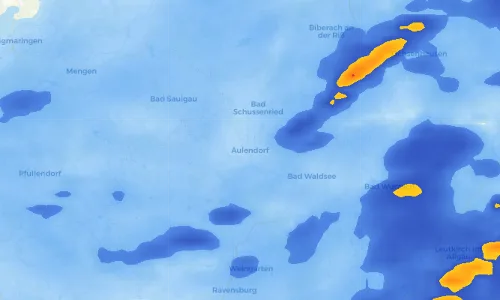 Regenradar Vorschaubild - Aktuelle Niederschläge in Aulendorf und Umgebung