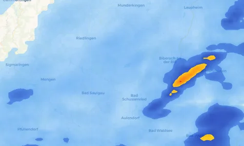 Regenradar Vorschaubild - Aktuelle Niederschläge in Bad Buchau und Umgebung