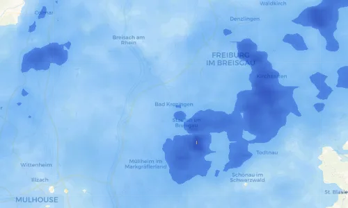 Regenradar Vorschaubild - Aktuelle Niederschläge in Bad Krozingen und Umgebung