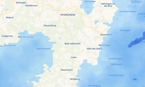 Regenradar Vorschaubild - Aktuelle Niederschläge in Bad Liebenzell und Umgebung