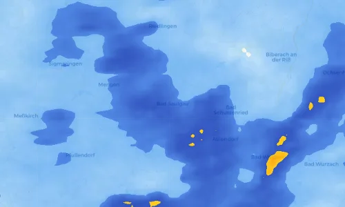 Regenradar Vorschaubild - Aktuelle Niederschläge in Bad Saulgau und Umgebung