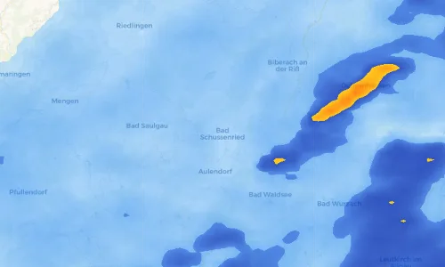 Regenradar Vorschaubild - Aktuelle Niederschläge in Bad Schussenried und Umgebung