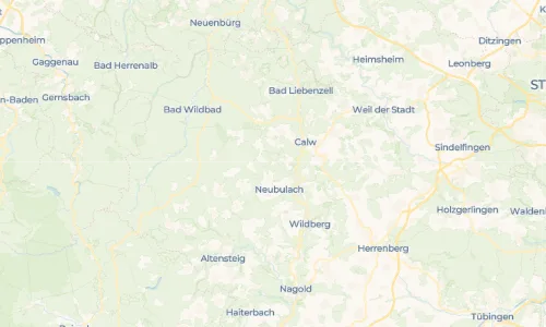 Regenradar-Vorschau: aktuelle Niederschläge in Bad Teinach und Umgebung