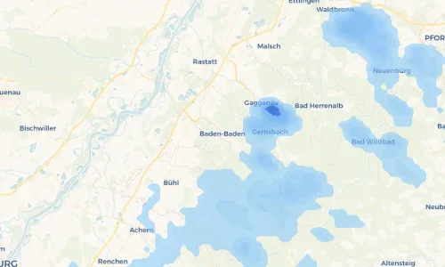 Regenradar Vorschaubild - Aktuelle Niederschläge in Baden-Baden und Umgebung