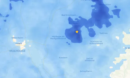 Regenradar Vorschaubild - Aktuelle Niederschläge in Badenweiler und Umgebung