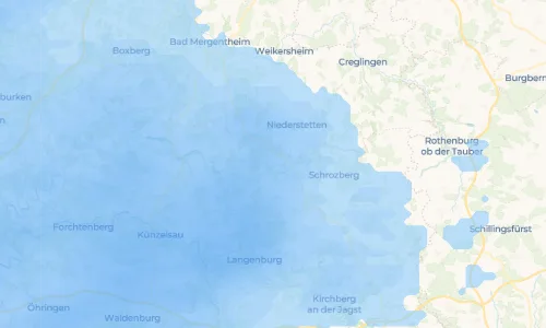 Regenradar Bartenstein: aktuelle Niederschläge in Bartenstein und Umgebung, Stand 23. Oktober 2026 um 2:25 Uhr