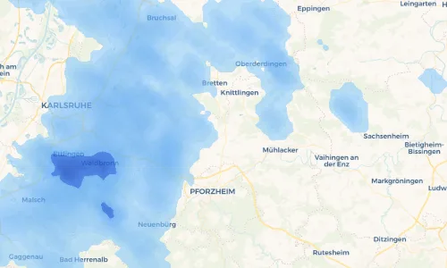 Regenradar Vorschaubild - Aktuelle Niederschläge in Bauschlott und Umgebung