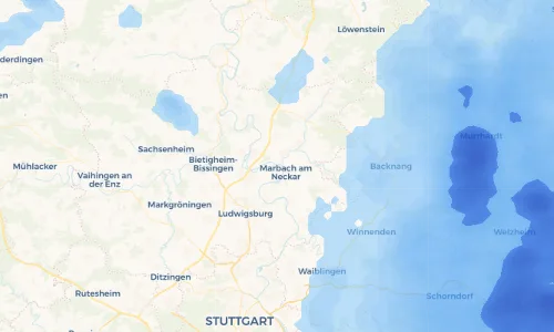 Regenradar Vorschaubild - Aktuelle Niederschläge in Benningen am Neckar und Umgebung