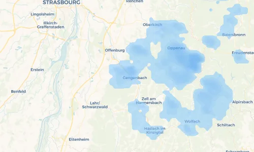 Regenradar Vorschaubild - Aktuelle Niederschläge in Berghaupten und Umgebung