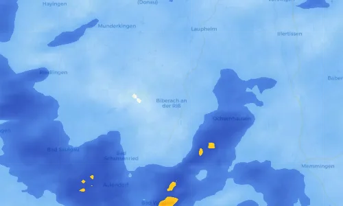 Regenradar Vorschaubild - Aktuelle Niederschläge in Biberach an der Riß und Umgebung