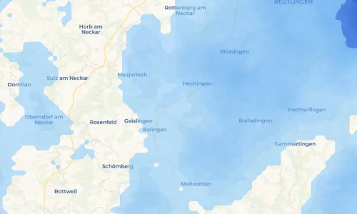 Regenradar Vorschaubild - Aktuelle Niederschläge in Bisingen und Umgebung