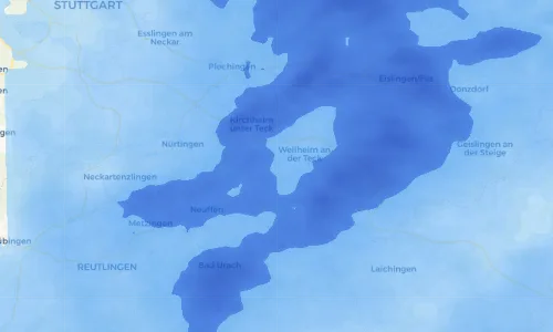 Regenradar Vorschaubild - Aktuelle Niederschläge in Bissingen an der Teck und Umgebung