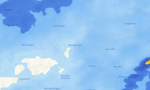 Regenradar Vorschaubild - Aktuelle Niederschläge in Blaubeuren und Umgebung