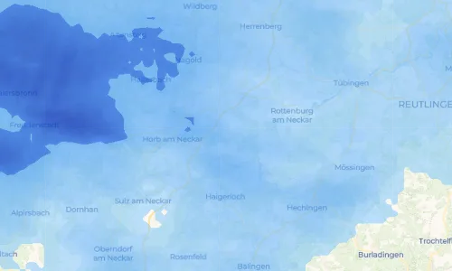 Regenradar Börstingen: aktuelle Niederschläge in Börstingen und Umgebung, Stand 23. Oktober 2026 um 23:25 Uhr