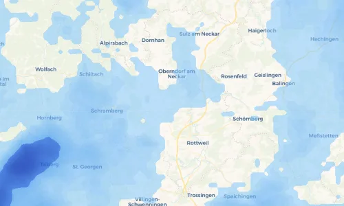 Regenradar Vorschaubild - Aktuelle Niederschläge in Bösingen und Umgebung