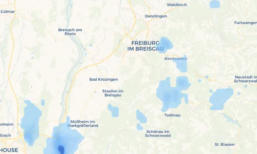 Regenradar Vorschaubild - Aktuelle Niederschläge in Bollschweil und Umgebung
