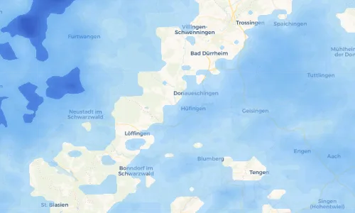 Regenradar Vorschaubild - Aktuelle Niederschläge in Bräunlingen und Umgebung