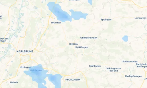 Regenradar Vorschaubild - Aktuelle Niederschläge in Bretten und Umgebung
