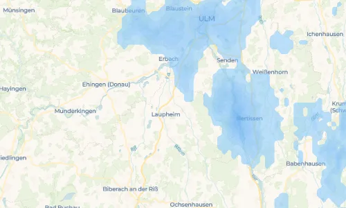 Regenradar Bronnen: aktuelle Niederschläge in Bronnen und Umgebung, Stand 18. Oktober 2026 um 9:55 Uhr