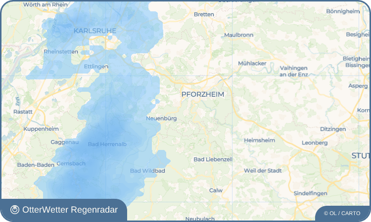 OtterWetter Regenradar-Widget Büchenbronn