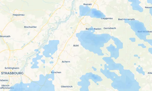 Regenradar Vorschaubild - Aktuelle Niederschläge in Bühl und Umgebung