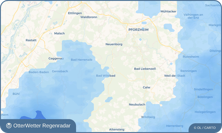 Wetter-Widget-Vorschau mit Vorhersagedaten für Calmbach