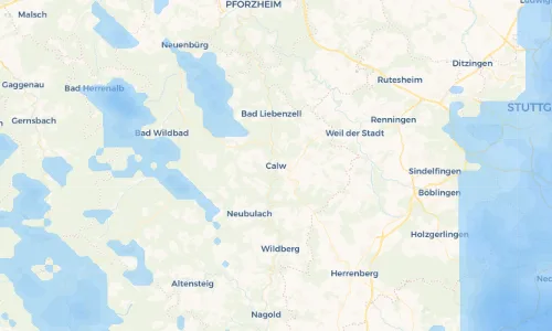 Regenradar Vorschaubild - Aktuelle Niederschläge in Calw und Umgebung