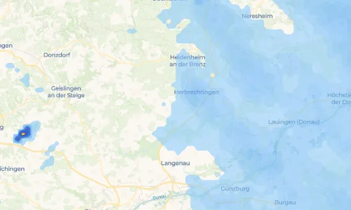 Regenradar Vorschaubild - Aktuelle Niederschläge in Dettingen am Albuch und Umgebung