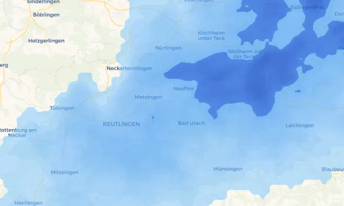 Regenradar Vorschaubild - Aktuelle Niederschläge in Dettingen an der Erms und Umgebung