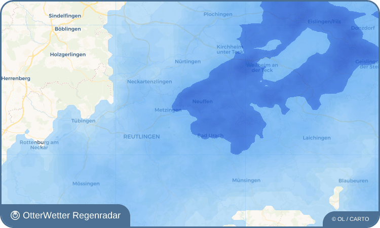 Widget-Vorschau für Dettingen an der Erms Wetter-Widget-Vorschau mit Vorhersagedaten für Dettingen an der Erms