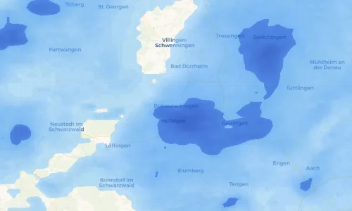 Regenradar Vorschaubild - Aktuelle Niederschläge in Donaueschingen und Umgebung