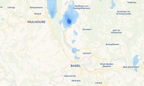 Regenradar Vorschaubild - Aktuelle Niederschläge in Efringen-Kirchen und Umgebung