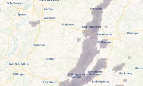Regenradar Vorschaubild - Aktuelle Niederschläge in Eppingen und Umgebung