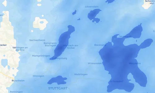 Regenradar Vorschaubild - Aktuelle Niederschläge in Erdmannhausen und Umgebung