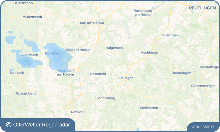 OtterWetter Regenradar-Widget Erlaheim