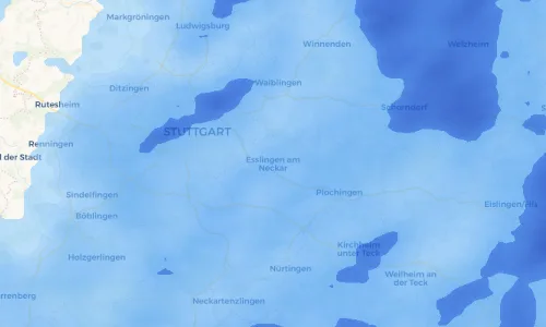 Regenradar Vorschaubild - Aktuelle Niederschläge in Esslingen am Neckar und Umgebung