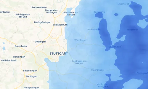 Regenradar Vorschaubild - Aktuelle Niederschläge in Fellbach und Umgebung