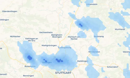 Regenradar Vorschaubild - Aktuelle Niederschläge in Freiberg am Neckar und Umgebung