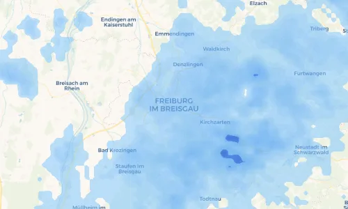 Regenradar Vorschaubild - Aktuelle Niederschläge in Freiburg im Breisgau und Umgebung