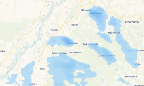 Regenradar Vorschaubild - Aktuelle Niederschläge in Gaggenau und Umgebung