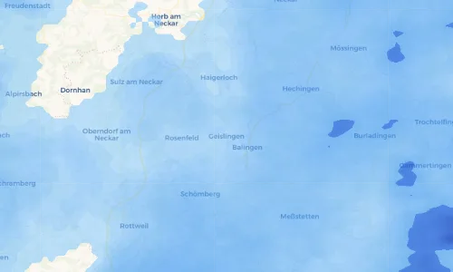 Regenradar Vorschaubild - Aktuelle Niederschläge in Geislingen und Umgebung