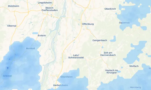 Regenradar Vorschaubild - Aktuelle Niederschläge in Gewerbegebiet Friesenheim und Umgebung