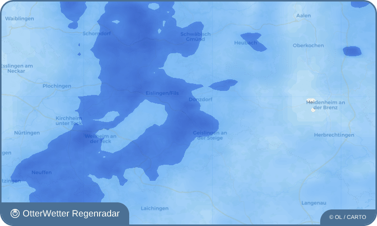 OtterWetter Regenradar-Widget Gingen an der Fils
