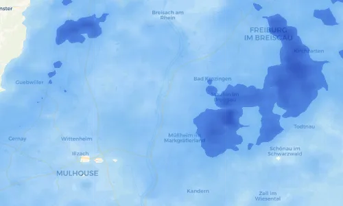 Regenradar Vorschaubild - Aktuelle Niederschläge in Grißheim und Umgebung