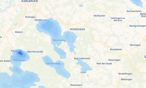 Regenradar Vorschaubild - Aktuelle Niederschläge in Grunbach und Umgebung