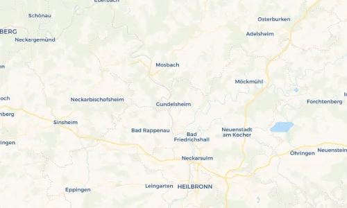 Regenradar Vorschaubild - Aktuelle Niederschläge in Gundelsheim und Umgebung