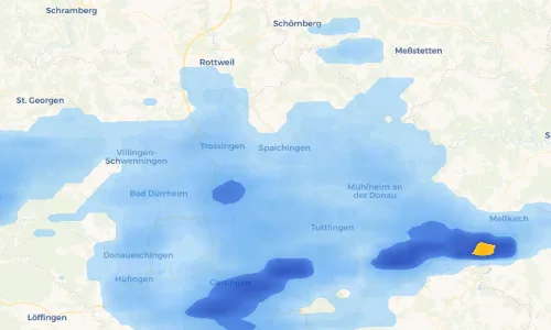 Regenradar Vorschaubild - Aktuelle Niederschläge in Hausen ob Verena und Umgebung